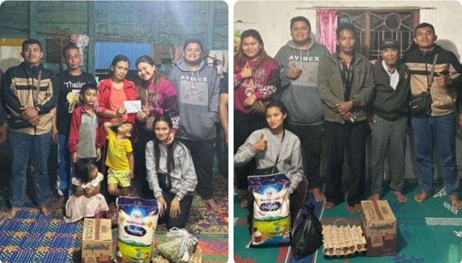 Agnesia Nababan dan Kawan Kawan Galang Bantuan Korban Kebakaran di Desa Nangbelawan