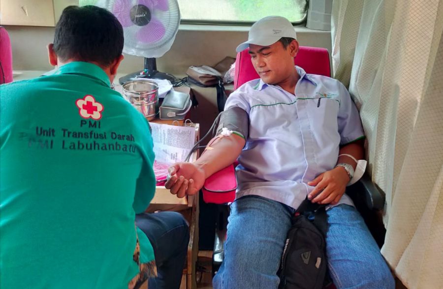 Antusias, 78 Karyawan PT Socfindo Perkebunan Aek Pamingke Ikuti Donor Darah