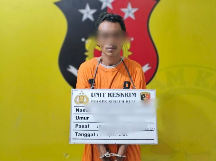 Asyik Nimbang Sabu, Tersangka HK Diamankan Unit Reskrim Polsek Kualuh hulu Beserta  BB 19,23 Gram