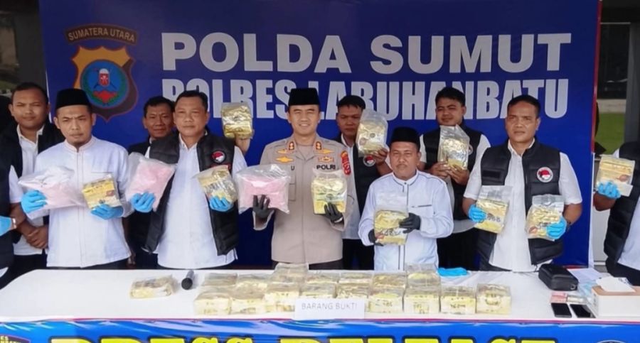 Barbuk  31,5 Kg Sabu dan 30 Ribu Pil Ekstasi, Kapolres Labuhanbatu Tangkap Jaringan Internasional