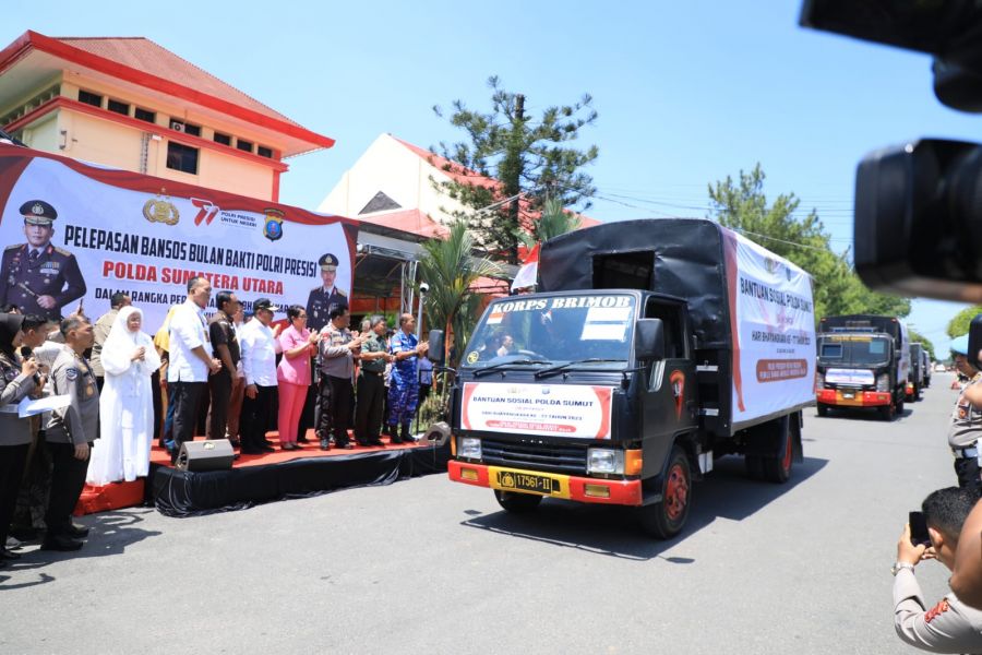 Bulan Bhakti Polri Sambut Hari Bhayangkara, Poldasu Salurkan 11.979 Paket Sembako