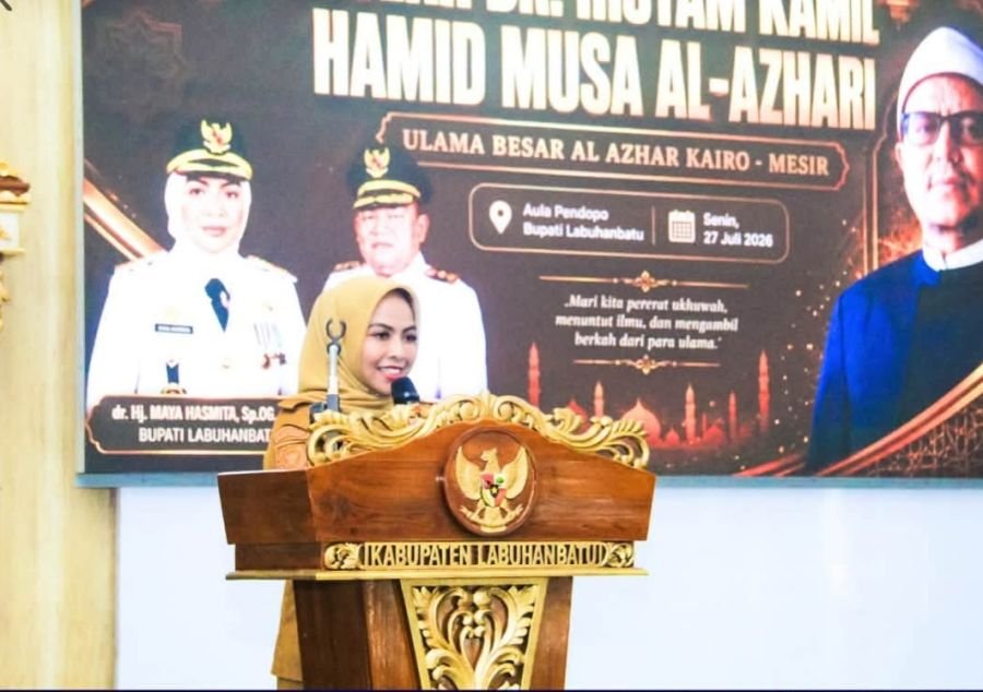 Bupati Labuhanbatu Hj. Maya Hasmita Menyambut Hangat Kedatangan Ulama Besar Al-Azhar Kairo
