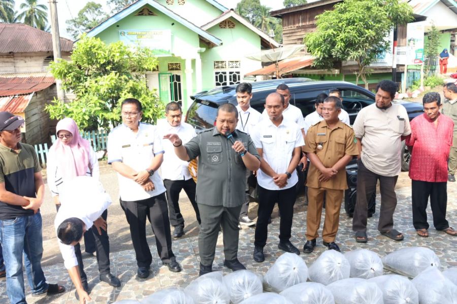 Bupati Tapsel Tabur Ribuan Benih Ikan di Angkola Selatan 