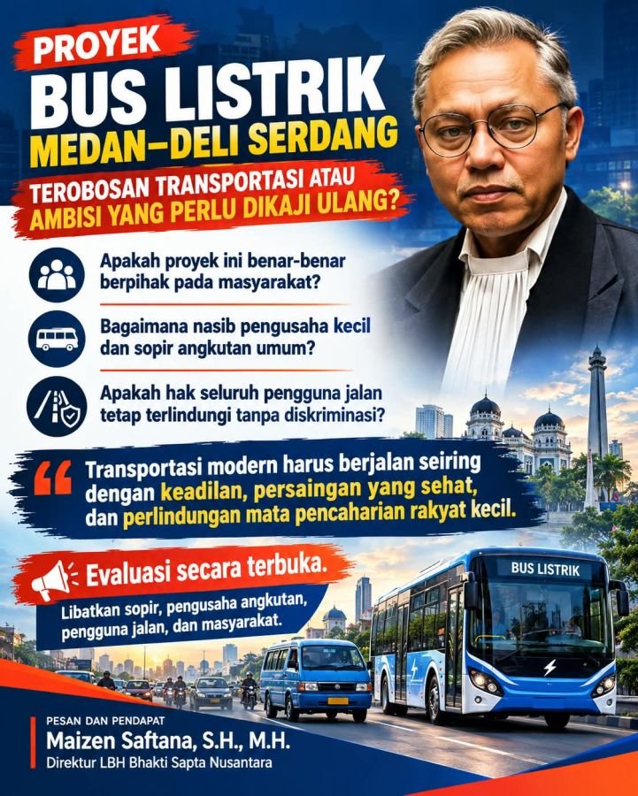 Bus Listrik Medan-Deliserdang: Terobosan Transformasi atau Ambisi yang Mengabaikan Keadilan Sosial?