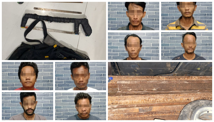 Curi Besi Bekas Rel Milik PT. KAI, 8 Pria ini Ditangkap Polsek Padang Hilir