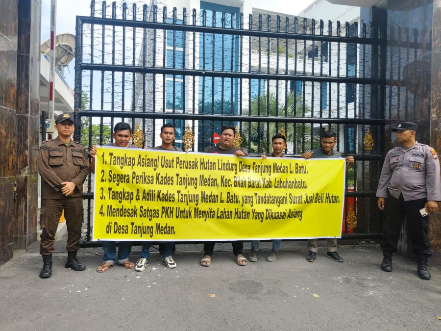 Diduga Merusak Hutan Lindung,  AMRB Desak Kejatisu Periksa Kades Tanjung Medan dan Pengusaha Asiang