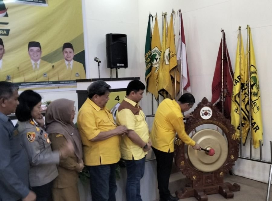 Ditandai Pemukulan Gong, Musda Partai Golkar ke V Resmi di Buka, Hendriyanto Sitorus  Calon Tunggal