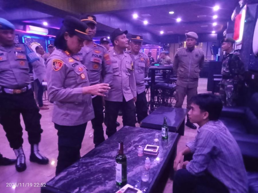 Kapolsek  Kualuh Hulu AKP Citra Pimpin Razia Gabungan, Sasar Peredaran Narkoba hingga Tempat Hiburan