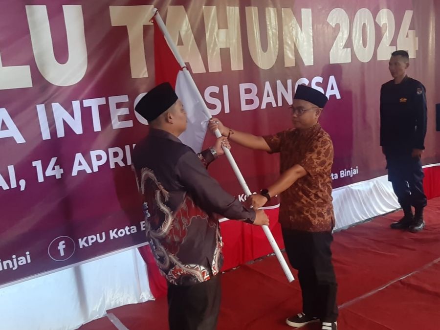 Kirab Pemilu 2024 Tiba di Kota Binjai