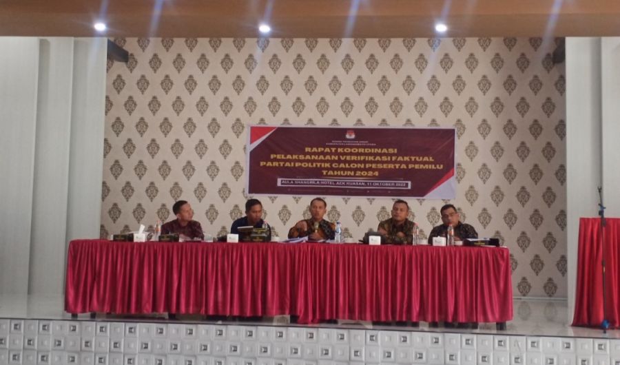 KPU Labura Gelar Rapat Koordinasi Pelaksanaan Verifikasi Faktual Calon Peserta Pemilu 2024