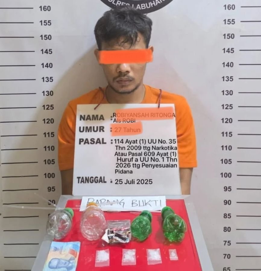 Menyamar Beli Sabu, Pemuda Asal Labura Ditangkap Tim Satresnarkoba Polres Labuhanbatu