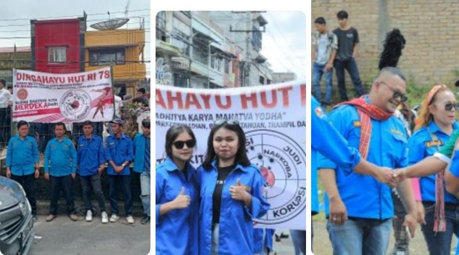 Meriahkan HUT RI 78, Karang Taruna Berastagi Ikut Pawai