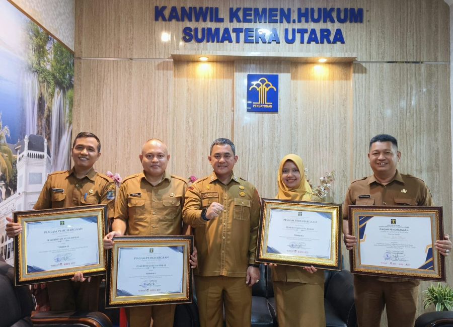 Pemko Binjai Terima Empat Penghargaan dari Kanwil Kemenkum Sumut