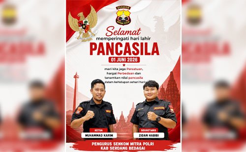 Senkom Mitra Polri Kabupaten Serdang Bedagai Ucapkan Selamat Hari Lahir Pancasila 1 Juni 2026