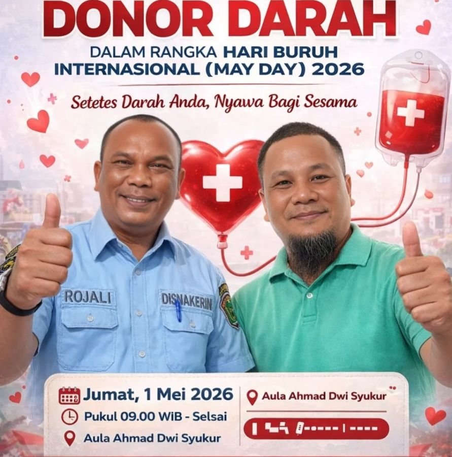 Peringati May Day 2026, Disnakerin Labura Akan Gelar Bakti Sosial Donor Darah