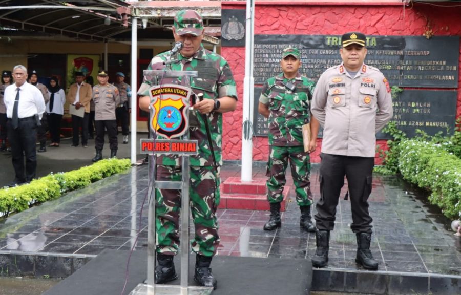 Perkuat Sinergitas, Polres Binjai dan Kodim Langkat Gelar Apel Bersama