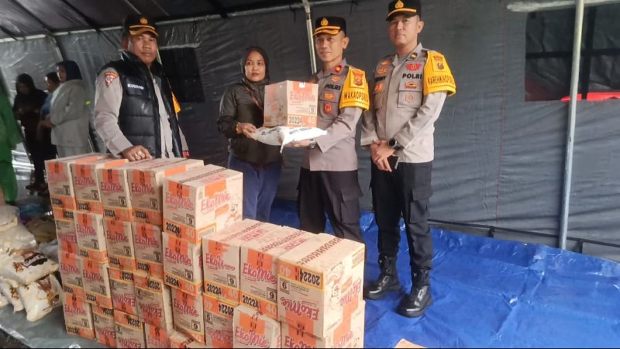 Polres Binjai Bantu Korban Banjir di Tujuh Kecamatan