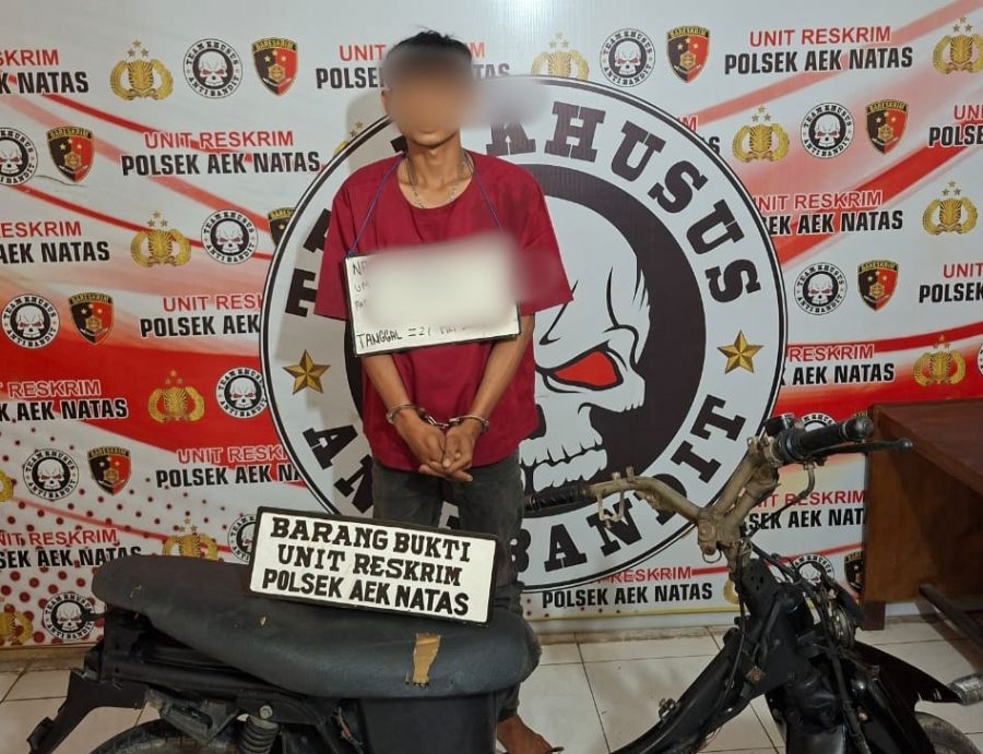 Polsek Aek Natas Ringkus Pelaku Curanmor di Aek Kuo, Sepeda Motor Korban Berhasil Diamankan