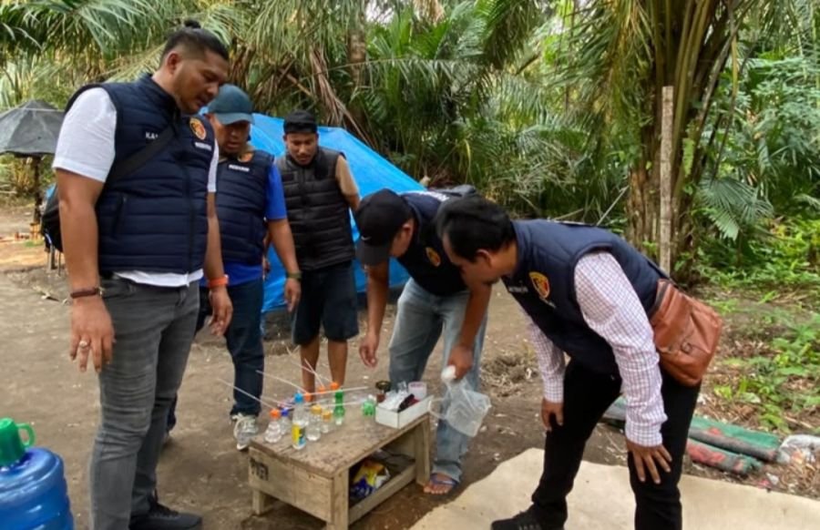 Polsek Kualuh Hulu Grebek Lokasi Diduga Sarang Narkoba di Gunting Saga Kabupaten Labura