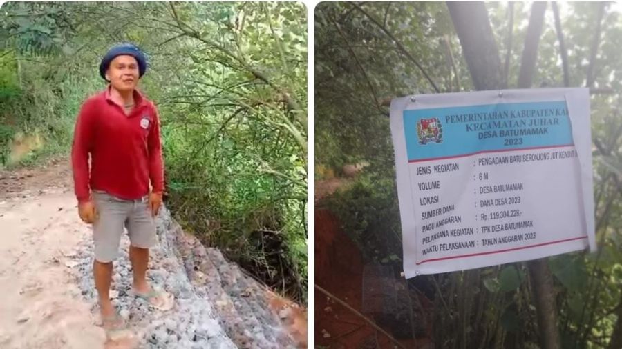 Proyek di Batu Mamak Kecamatan Juhar Ditiktok Warga