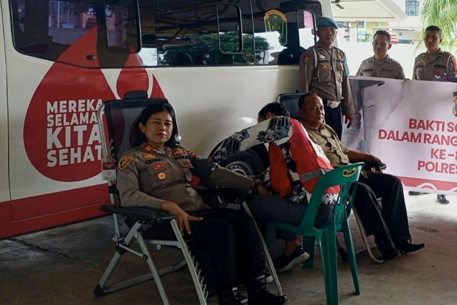 Sambut HUT Bhayangkara ke-80, Polsek Kualuh Hulu Gelar Donor Darah Bersama PMI Labura