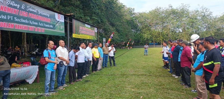Sambut HUT RI ke-81, PT Socfindo Aek Pamienke Gelar Liga Sepak Bola Antar Divisi
