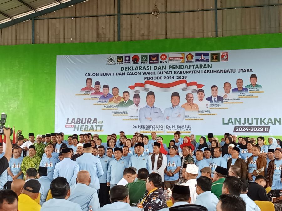 Sebelum Daftar ke KPU, Pasangan Hendriyanto dan Samsul Kukuhkan Tim Relawan Labura Hebat Jilid II