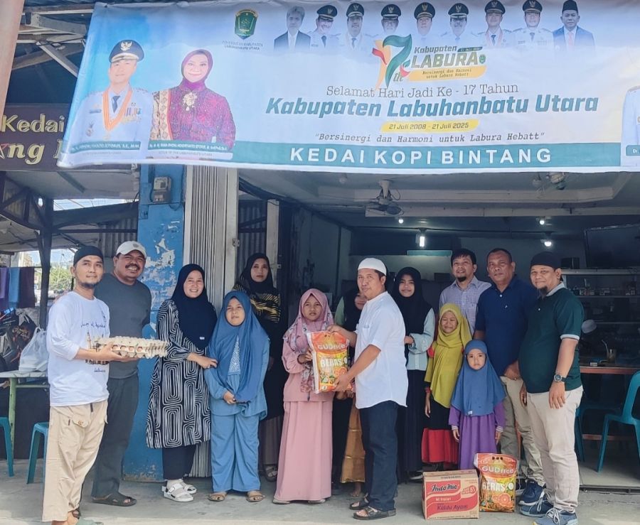 Sosial HUT Labura, Bupati Hendriyanto  Hadiri Jum’at Berkah, Ngopi Bareng Anak Panti