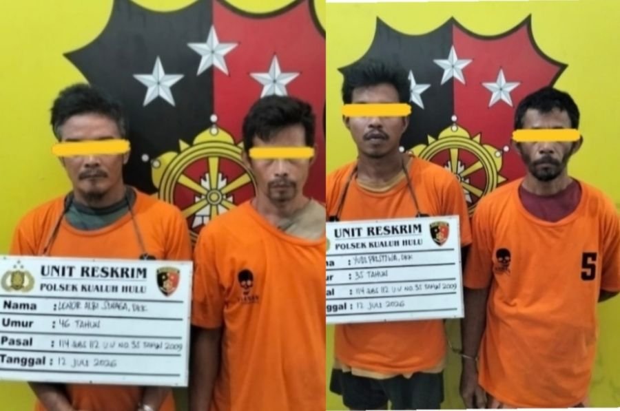 Tanpa Kompromi, Unit Reskrim Polsek Kualuh Hulu Ringkus Empat Terduga Pelaku Narkoba