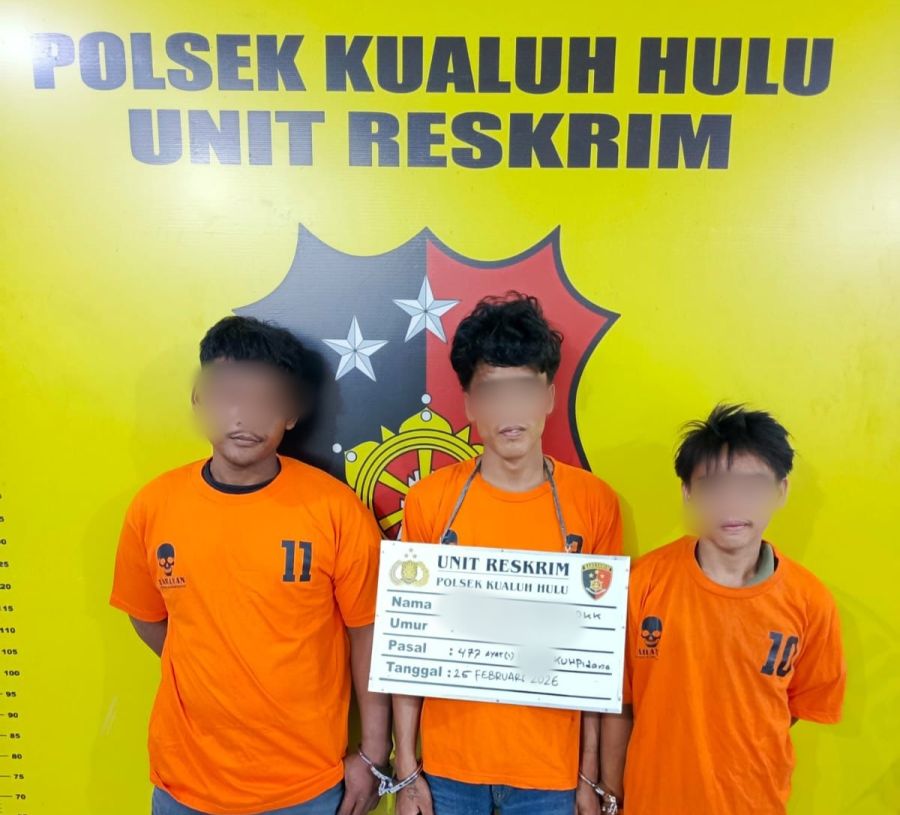 Tiga Pemuda Pelaku Ranmor di Halaman Masjid Al Aman Aek Kanopan Ditangkap Unit Reskrim  Kualuh Hulu