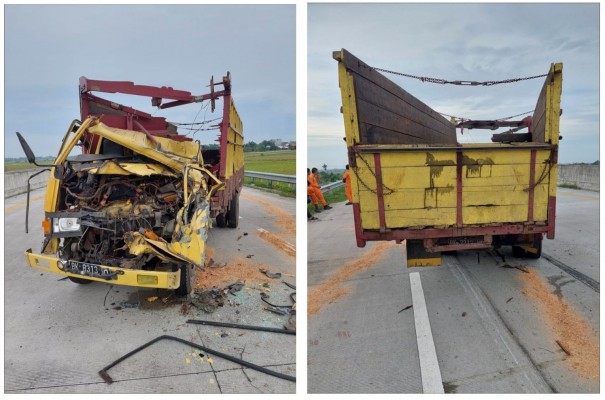 Truk Cold Diesel  Tabrak Truk Tronton di Jalan Tol Sergai 1 Tewas