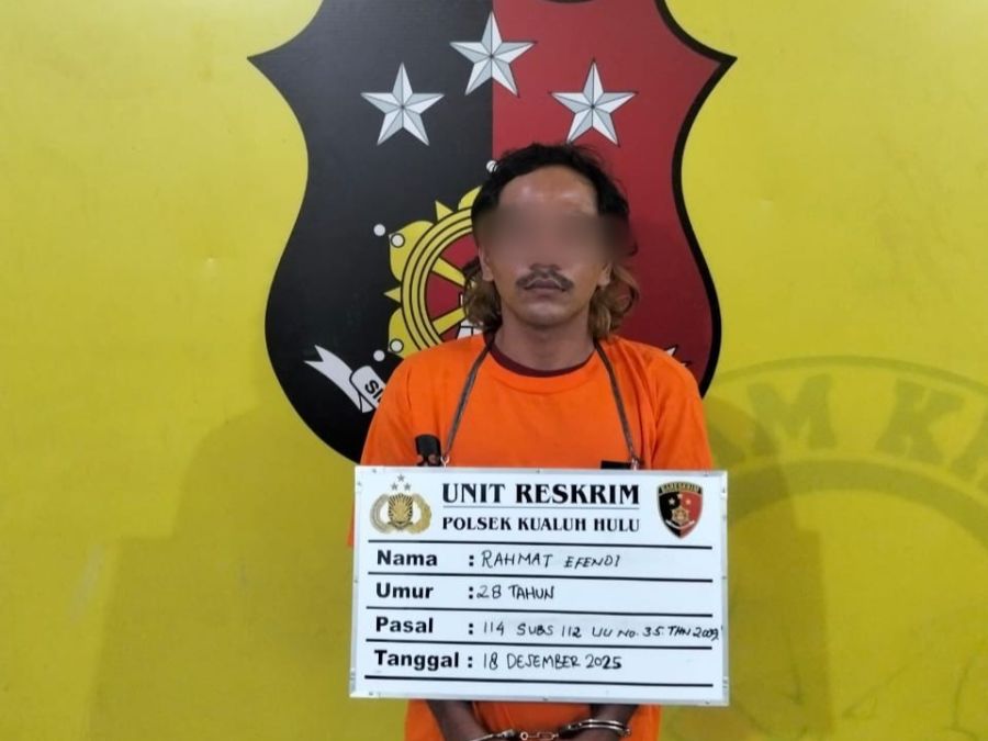 Unit Reskrim Polsek Kualuh Hulu Menjaring Rahmat, Tersangka Peredaran Sabu 29,45 Gram