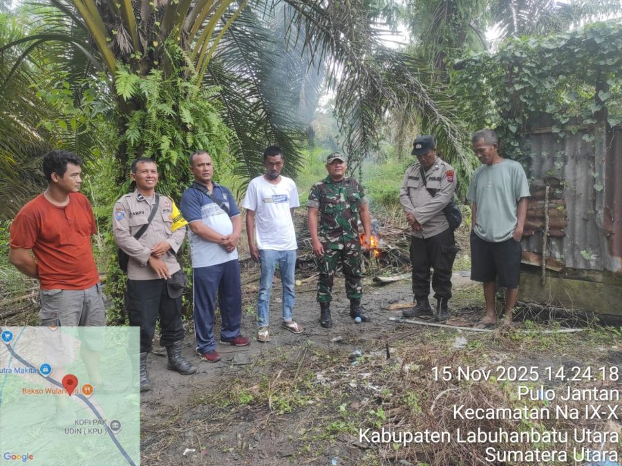 Polsek Na IX X  Bersama TNI dan Masyarakat Laksanakan GSN di Dusun I Desa Kampung Pajak