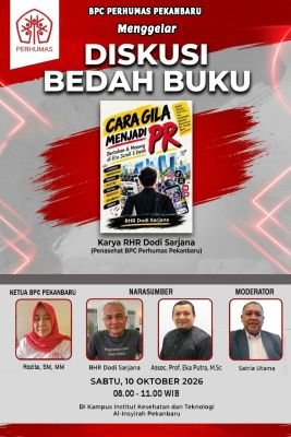 Muscab Perhumas Pekanbaru Digelar Sabtu, Diawali Bedah Buku Strategi PR di Era Digital